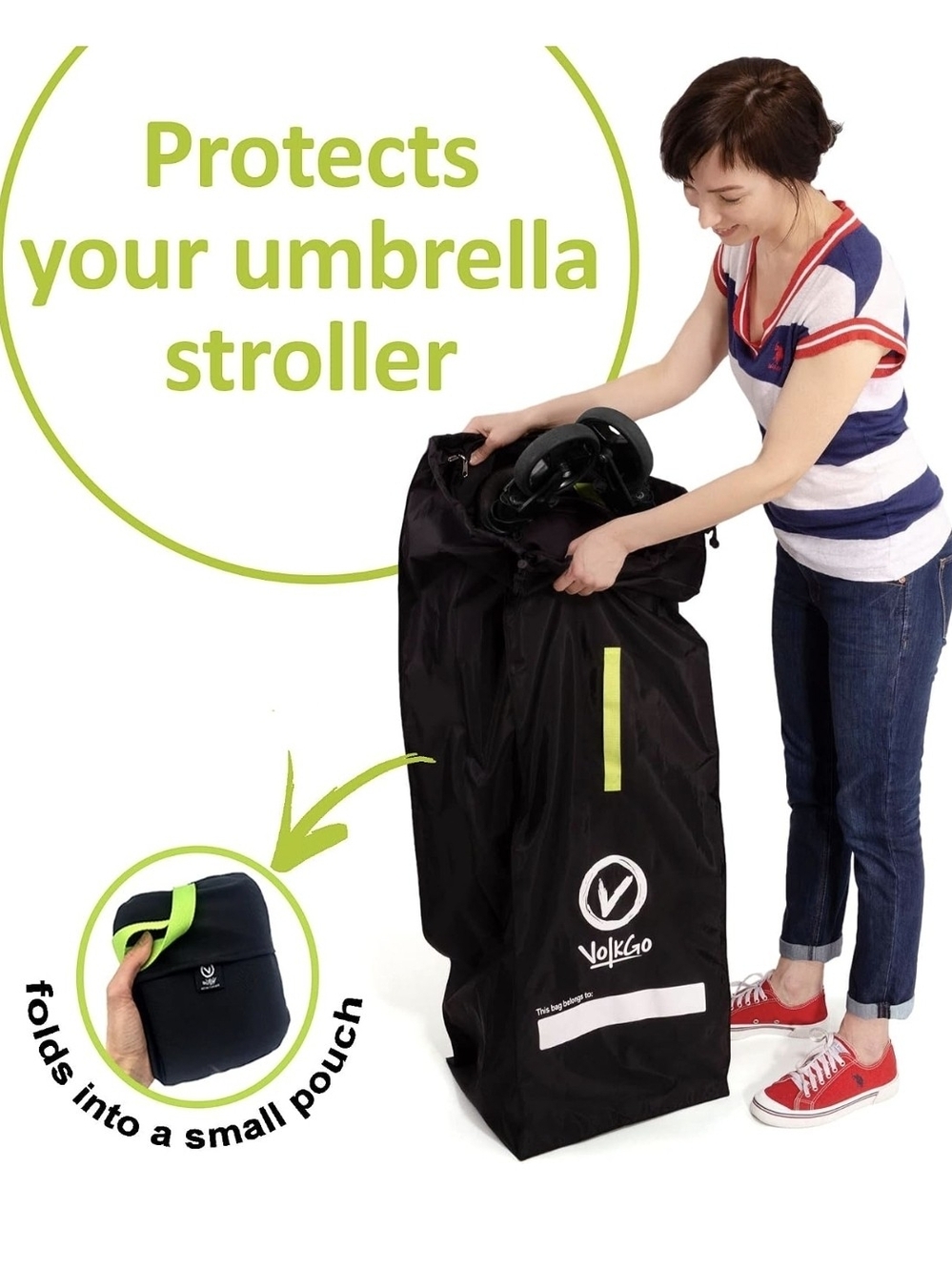 Black Stroller Storage Bag - Protective Travel Cover